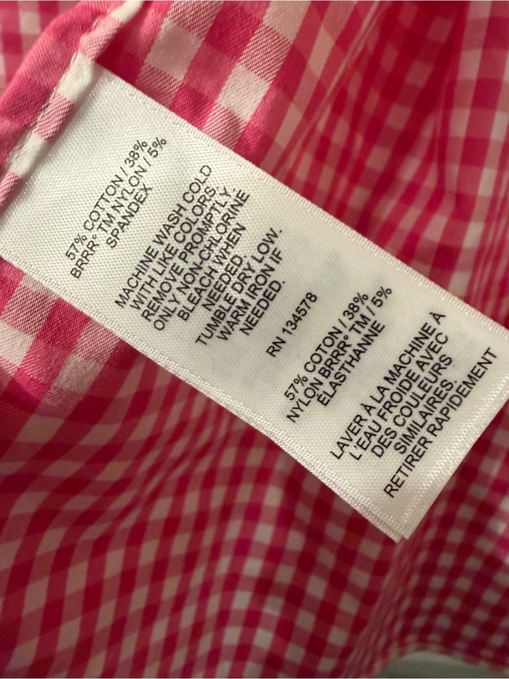 Vineyard Vines Pink and White Gingham Performance Shirt - Picture 11 of 12